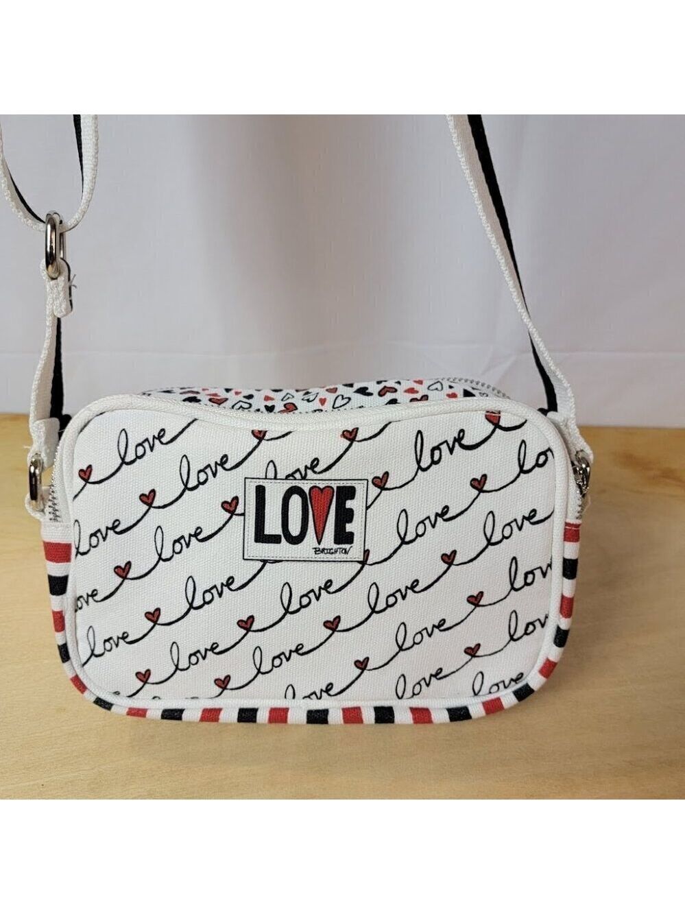 Brighton "LOVE SCROLL" Canvas Crossbody Bag - Picture 3 of 11